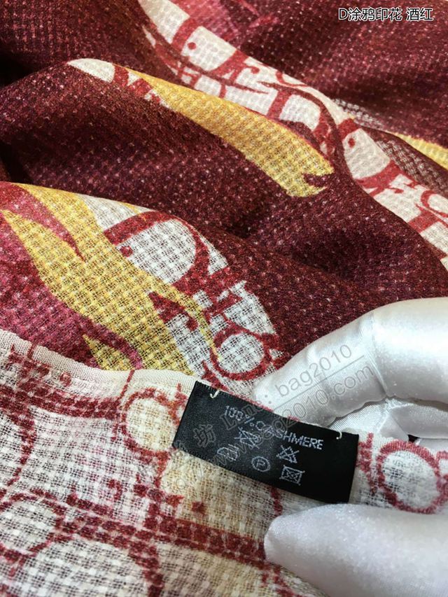 Dior圍巾 專櫃主打款D塗鴉印花羊絨長巾 迪奧純山羊絨女圍巾  llwj6829